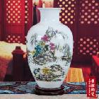 景德镇陶瓷器台面花瓶真品薄胎瓷装饰摆设花瓶 山水