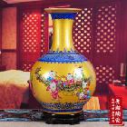 景德镇陶瓷器 高档现在中式土豪金花瓶花插 时尚经典落地客厅摆